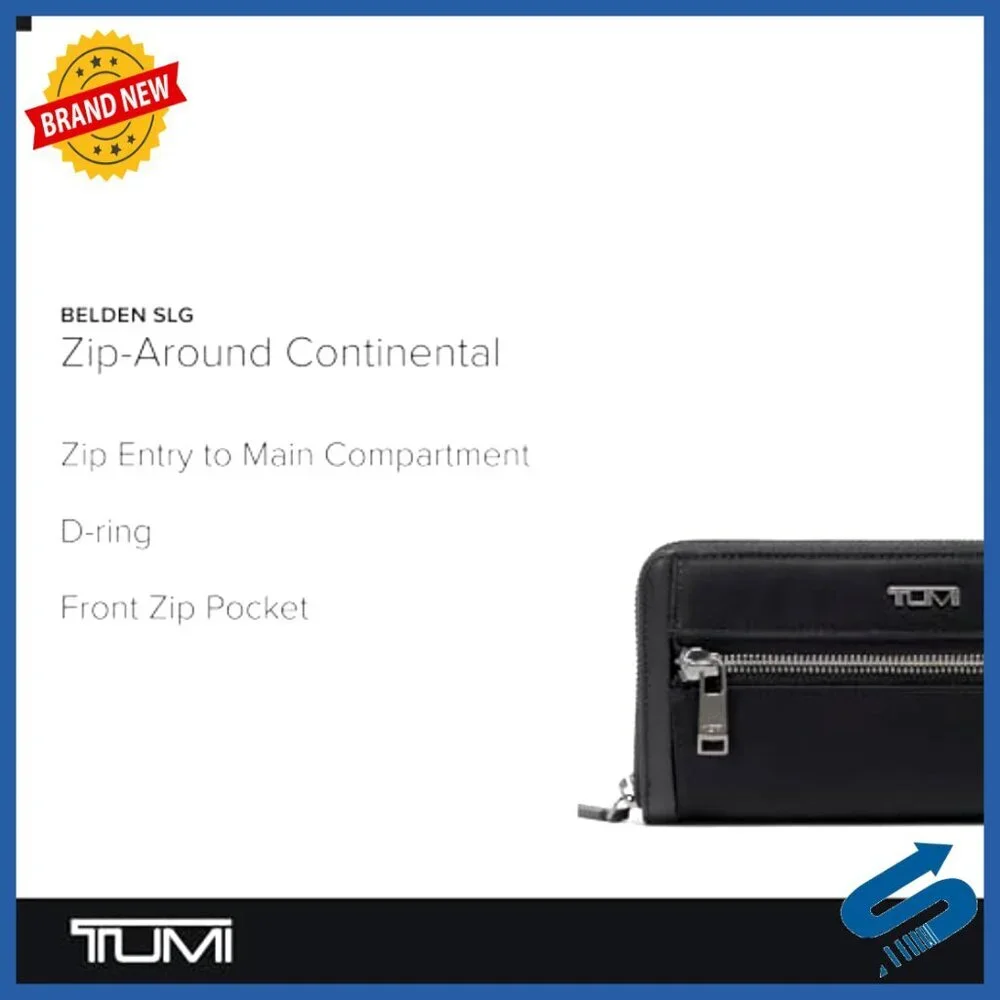 Unisex Zip Around Continental Wallet with 13 Compartments